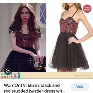 Alice+Olivia Audrie Embellished Tulle Skirt Dress